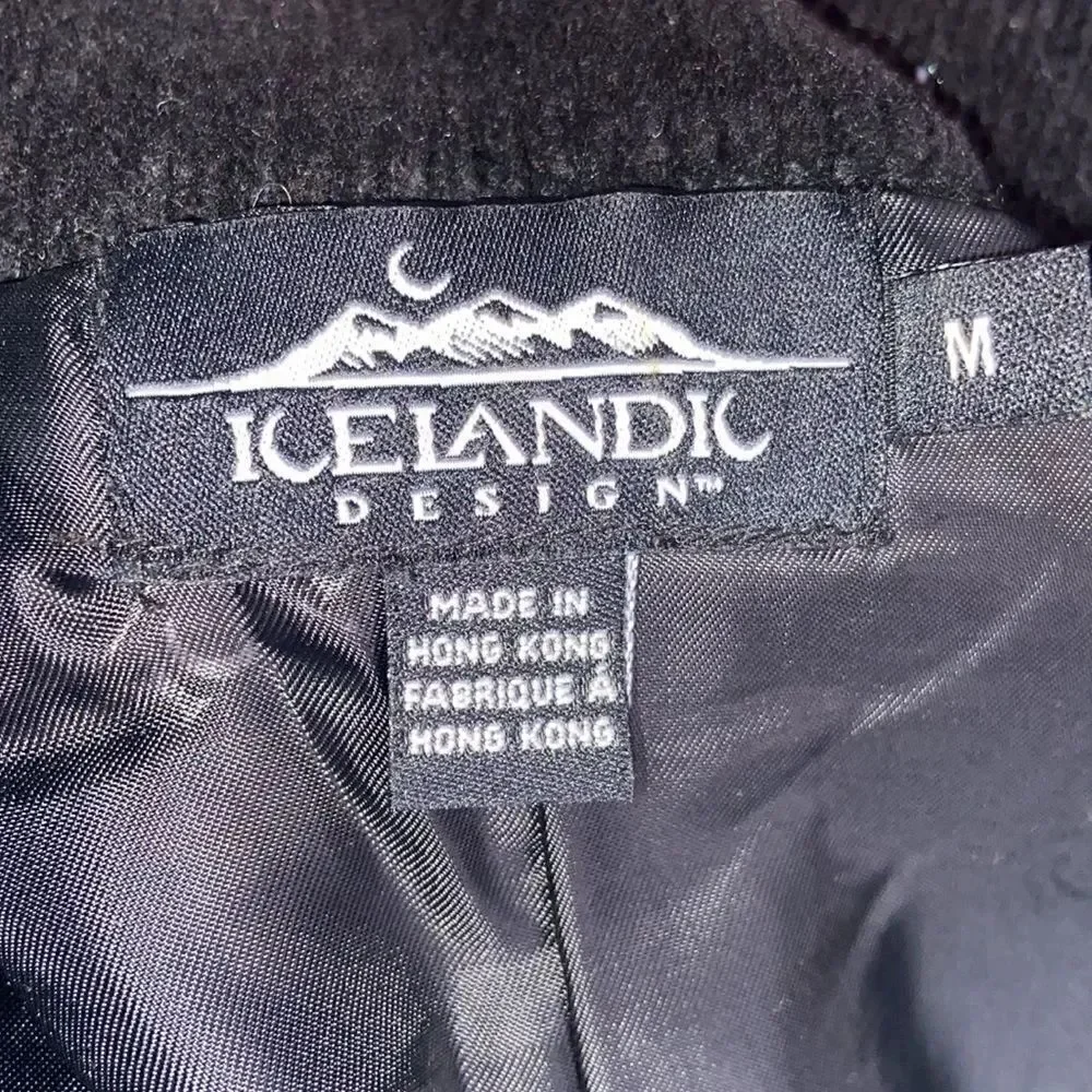 Vintage Icelandic Design Embroidered Paisley Wool Front  Zip Lined Vest Size M